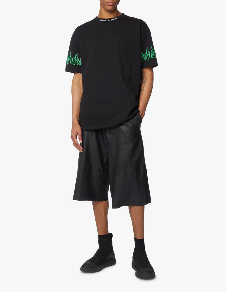 rinascente Vision of Super T-shirt sleeve flames - black