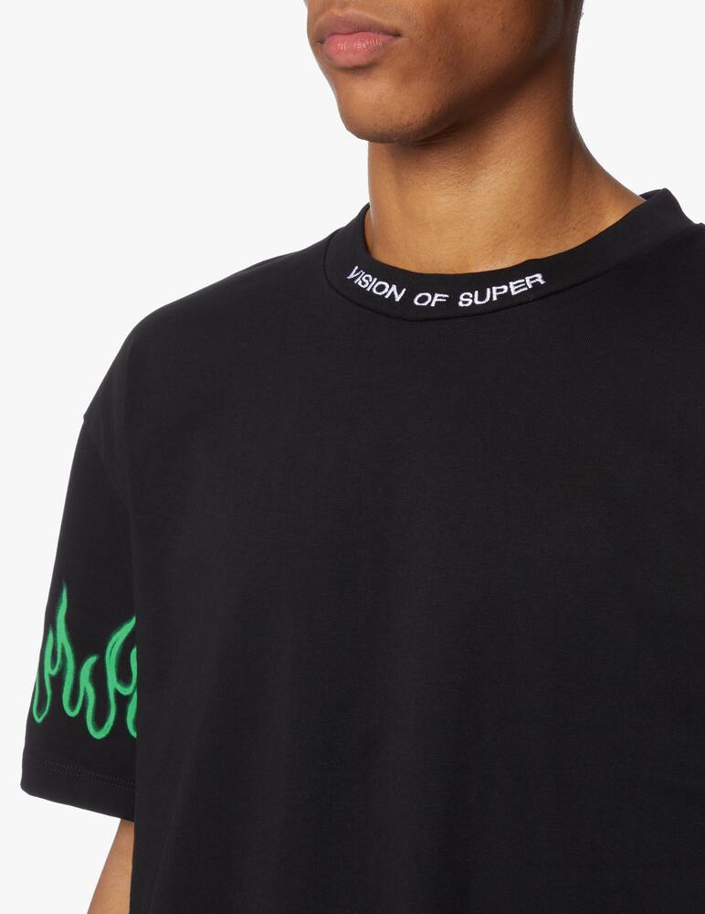 rinascente Vision of Super T-shirt sleeve flames - black