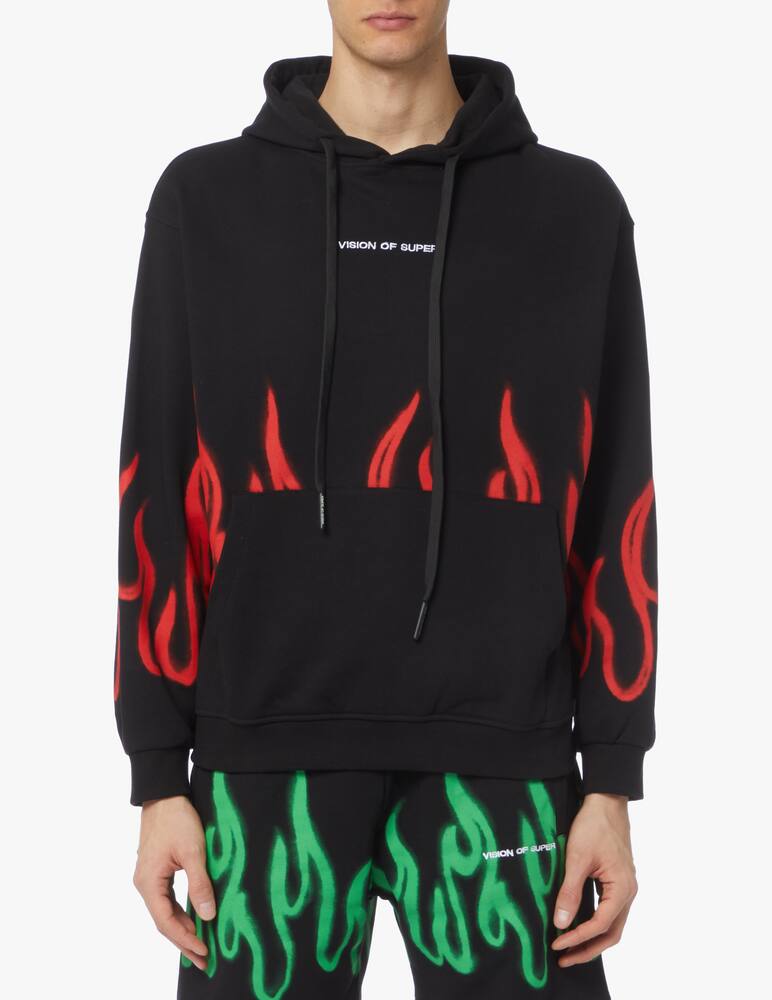 rinascente Vision of Super Hoodie flames - black