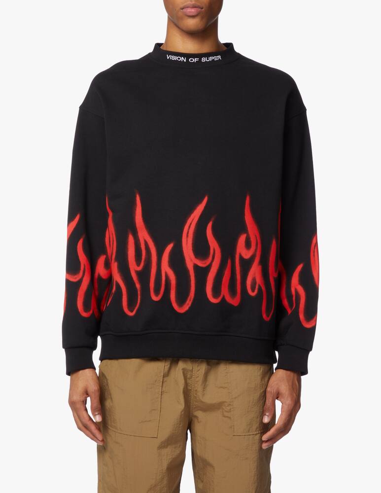 rinascente Vision of Super Sweatshirt flames - black