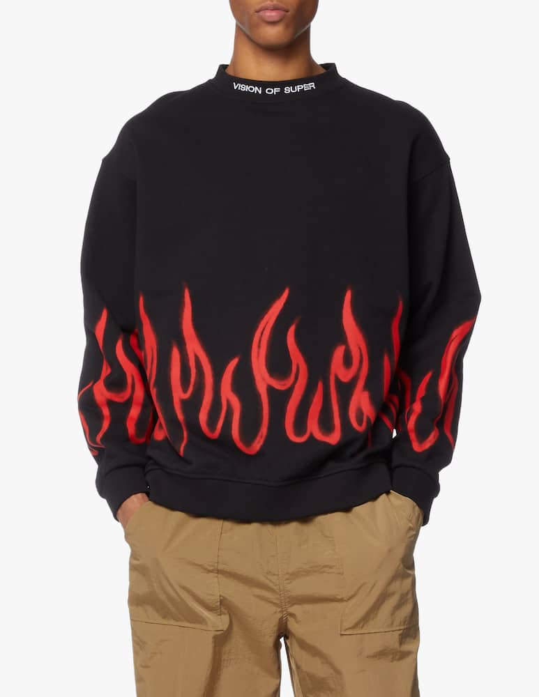 rinascente Vision of Super Sweatshirt flames - black
