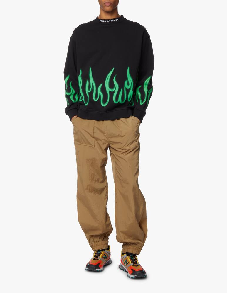 rinascente Vision of Super Felpa girocollo flames - nero