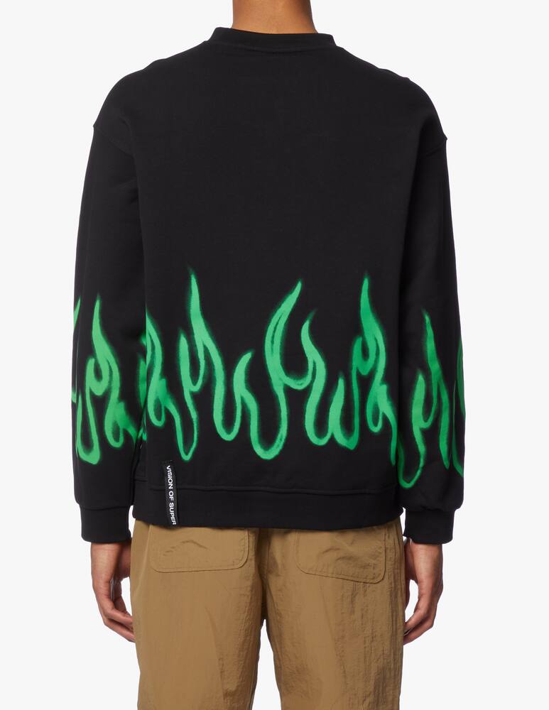 rinascente Vision of Super Felpa girocollo flames - nero