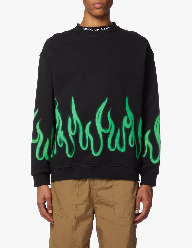rinascente Vision of Super Felpa girocollo flames - nero