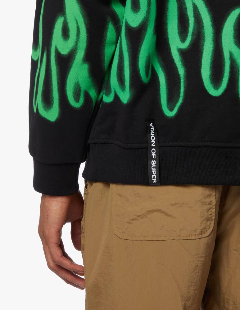 rinascente Vision of Super Felpa girocollo flames - nero