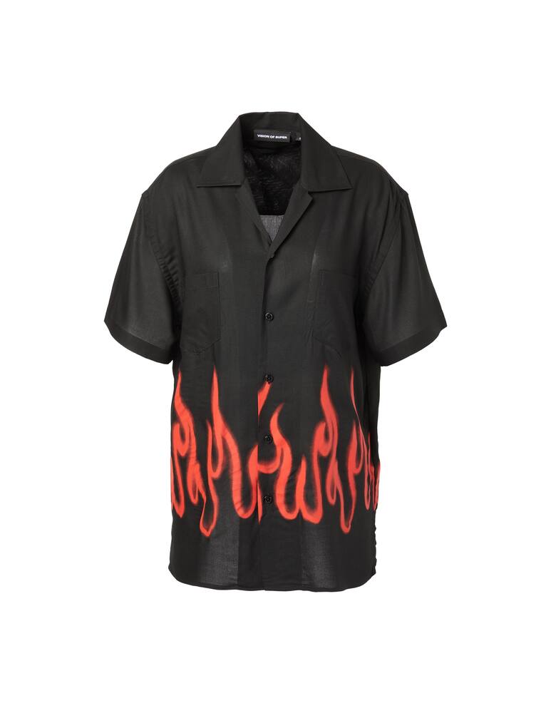 rinascente Vision of Super Bowling shirt flames - black