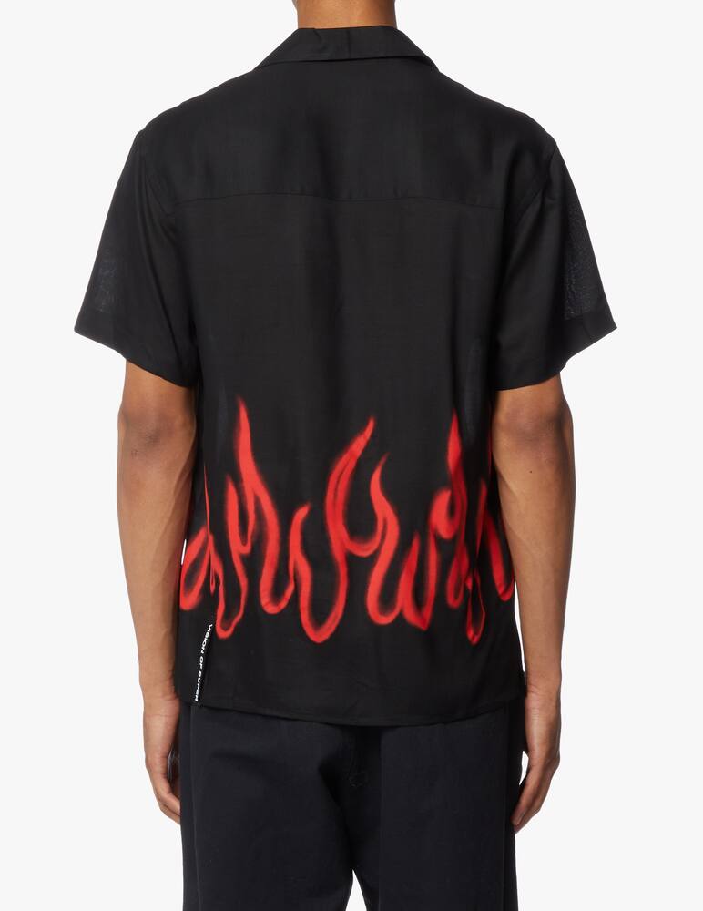 rinascente Vision of Super Camicia bowling con fiamme - nero
