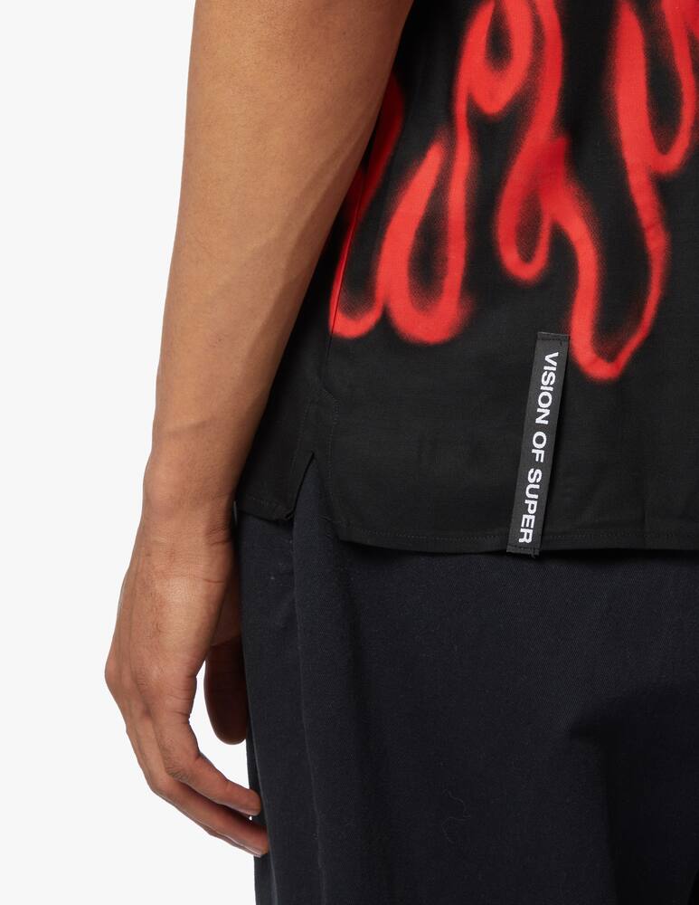 rinascente Vision of Super Camicia bowling con fiamme - nero