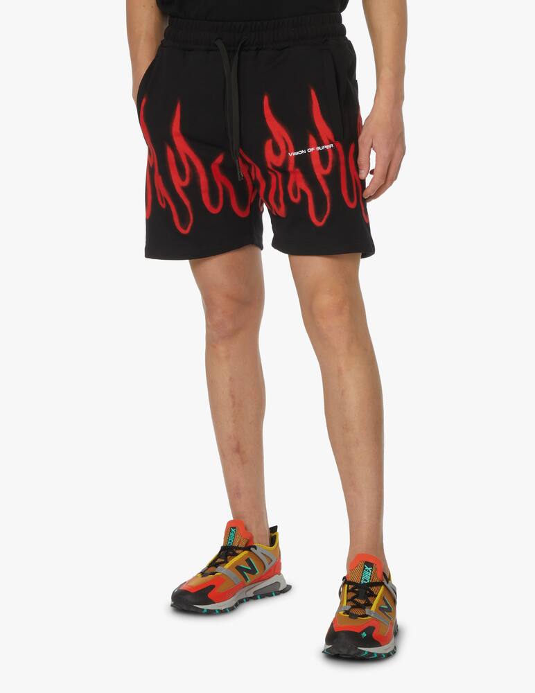 rinascente Vision of Super Sweatshorts flames - black