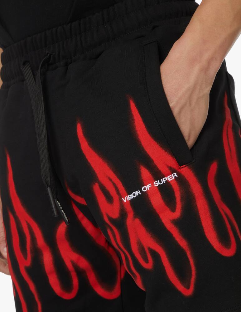 rinascente Vision of Super Sweatshorts flames - black