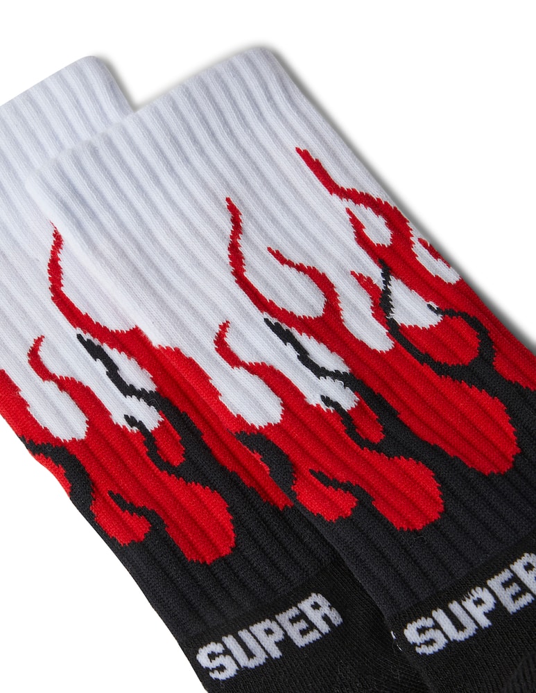 rinascente Vision of Super Calzini con fiamme - nero