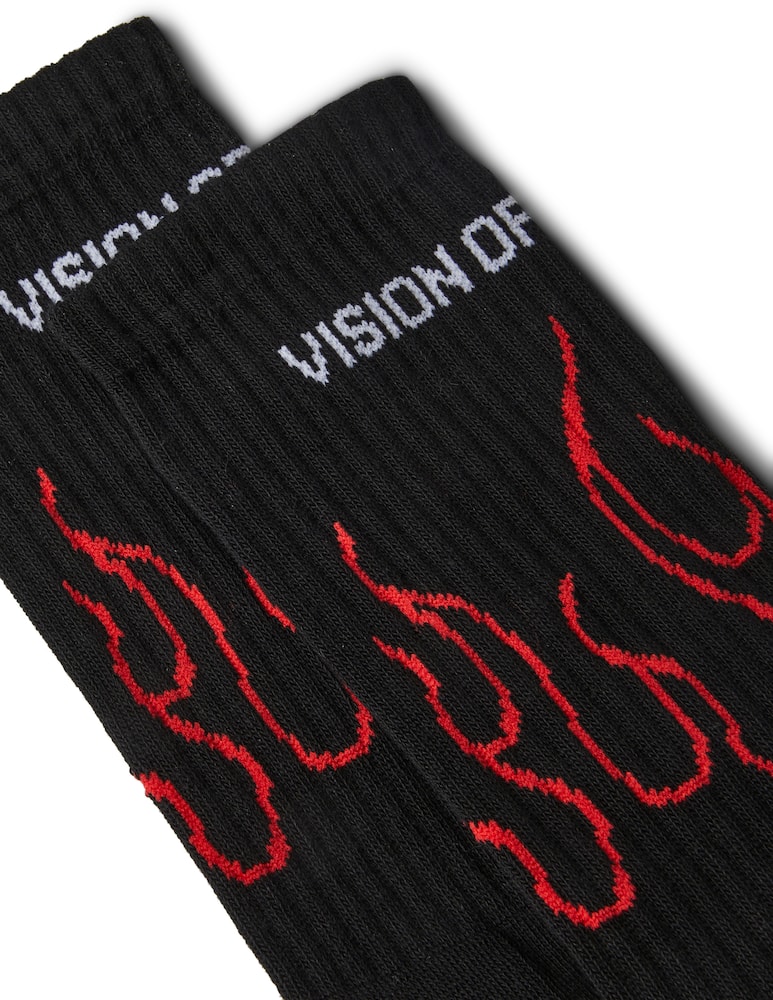 rinascente Vision of Super Socks with flames - black