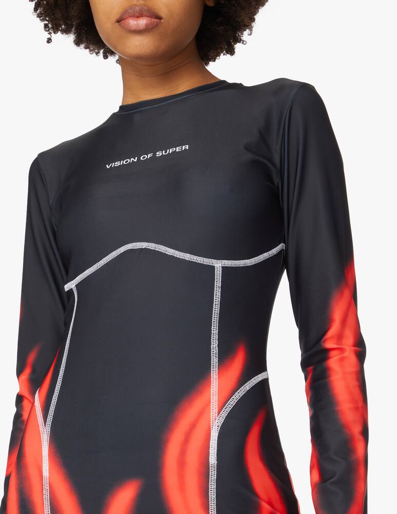 rinascente Vision of Super Mini dress with long sleeves - black