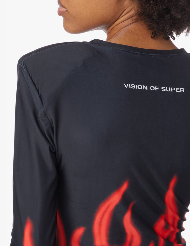 rinascente Vision of Super Long sleeved bodysuit - black