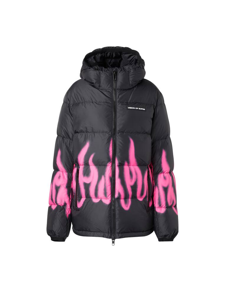 rinascente Vision of Super Down jacket with pink flame