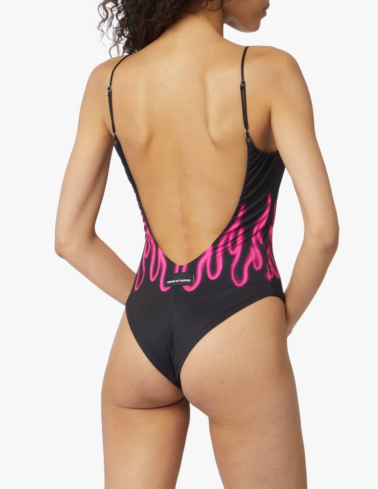 rinascente Vision of Super Costume intero con fiamme - nero