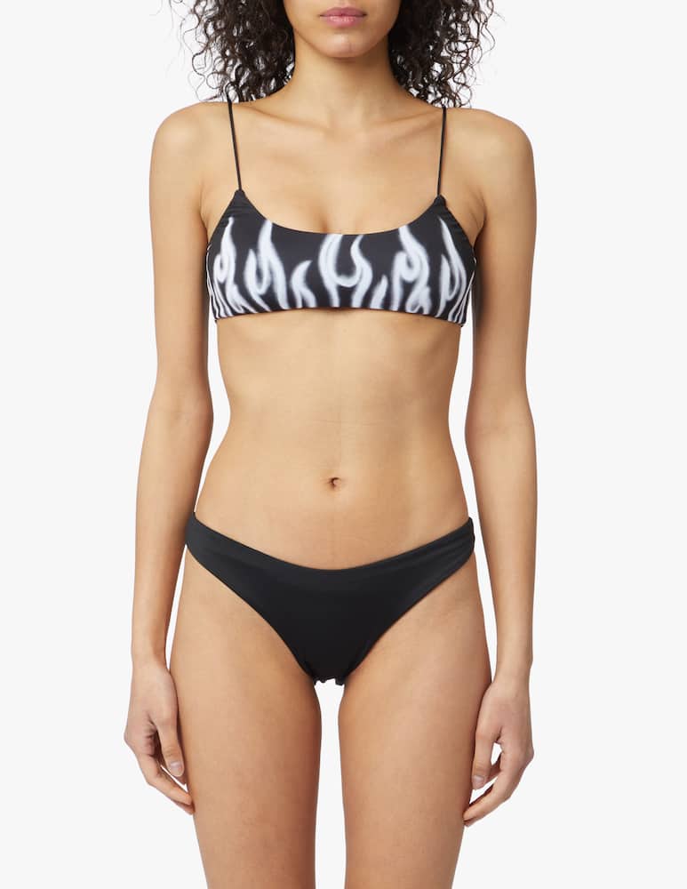 rinascente Vision of Super Bikini con fiamme - nero
