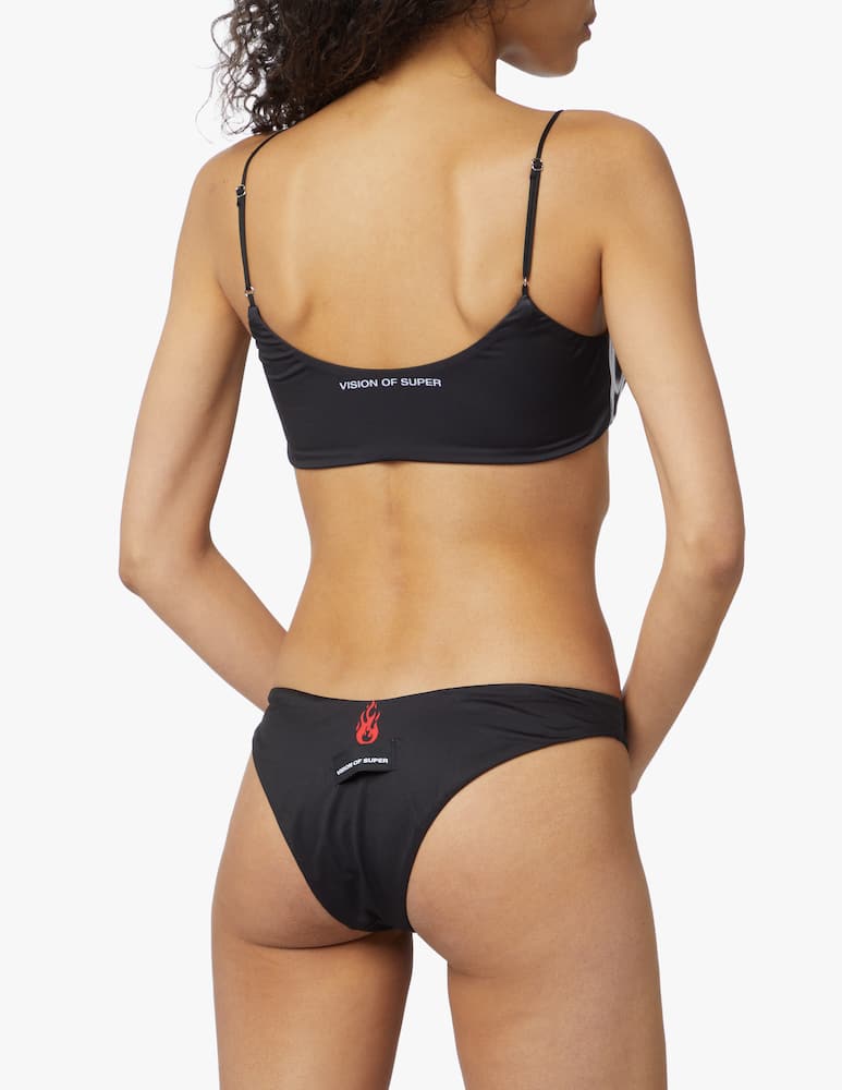 rinascente Vision of Super Bikini con fiamme - nero