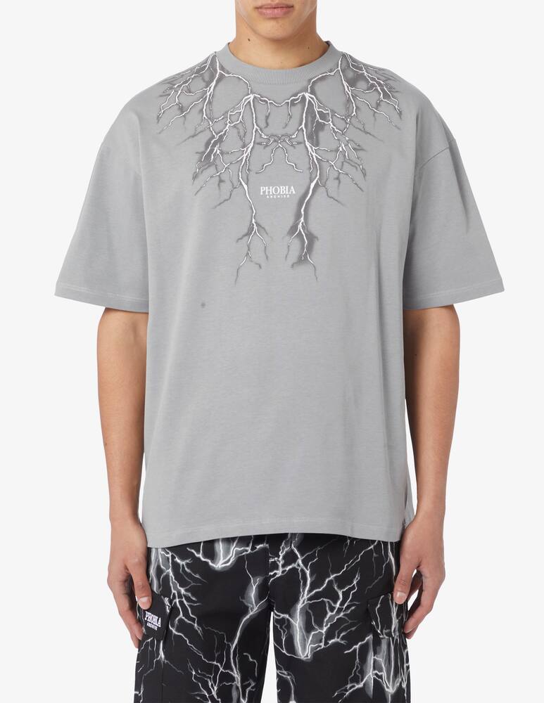 Phobia Grey lightning print t-shirt - picture 1 Phobia Grey lightning print t-shirt - picture 1