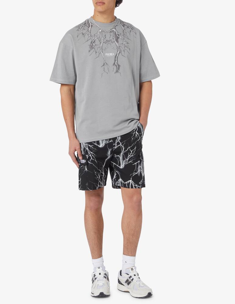 rinascente Phobia Grey lightning print t-shirt
