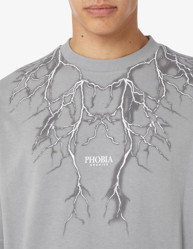 rinascente Phobia Grey lightning print t-shirt