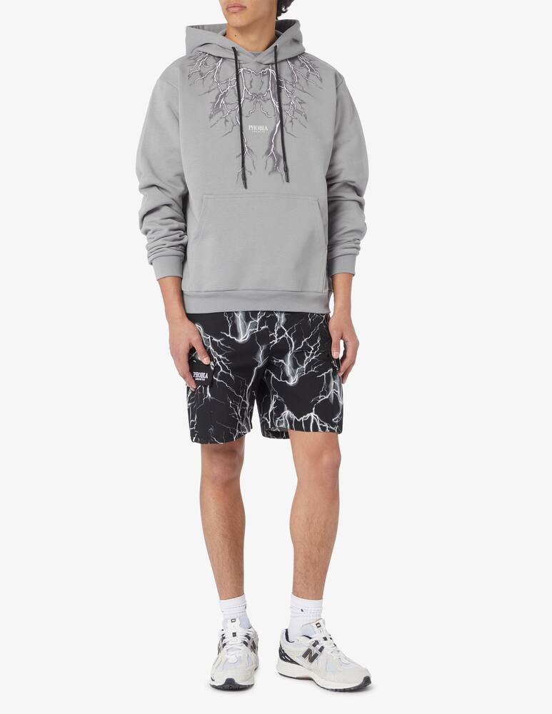 rinascente Phobia Grey lightning print hoodie