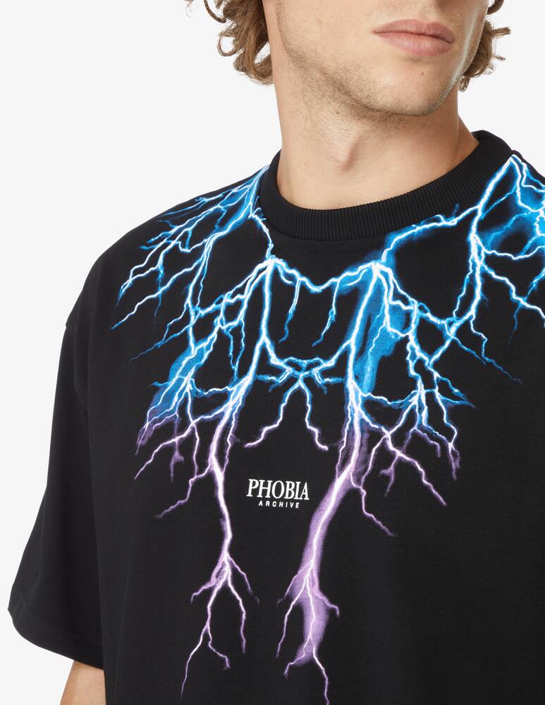 rinascente Phobia Maglietta manica corta lampo blu viola - Nero
