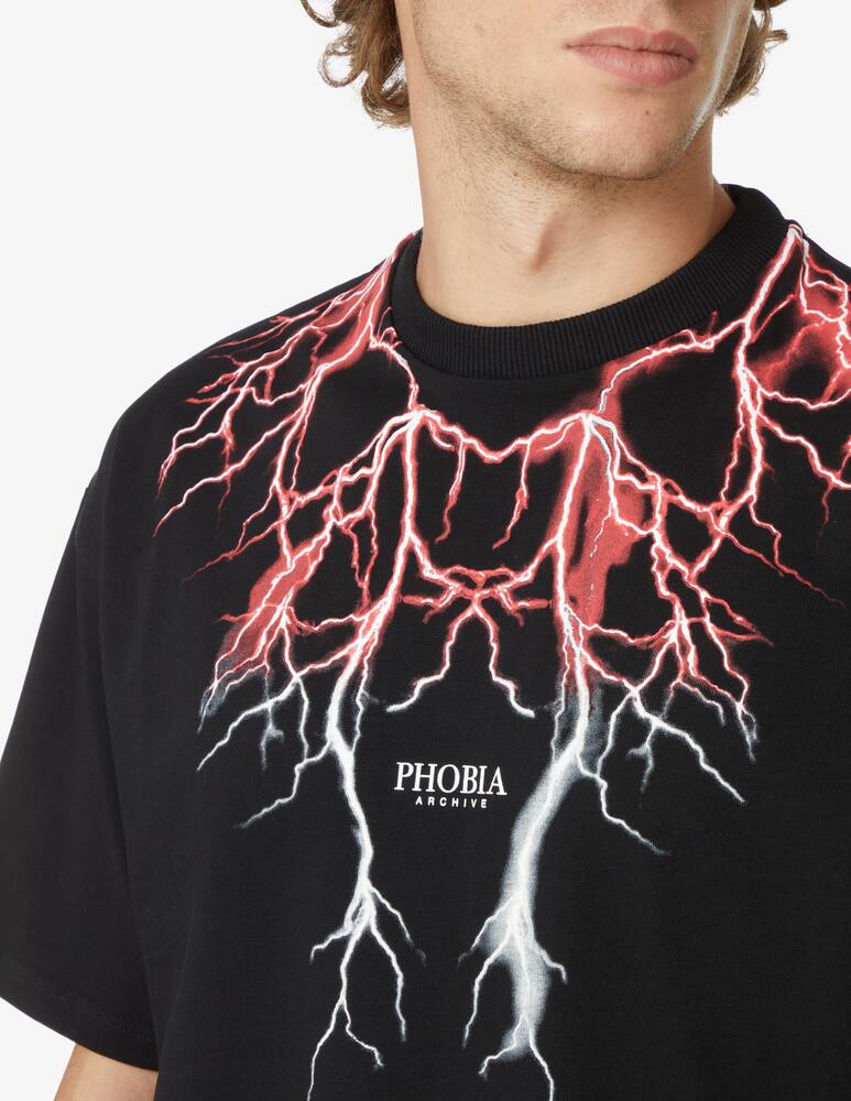 rinascente Phobia Red grey lightning t-shirt - Black