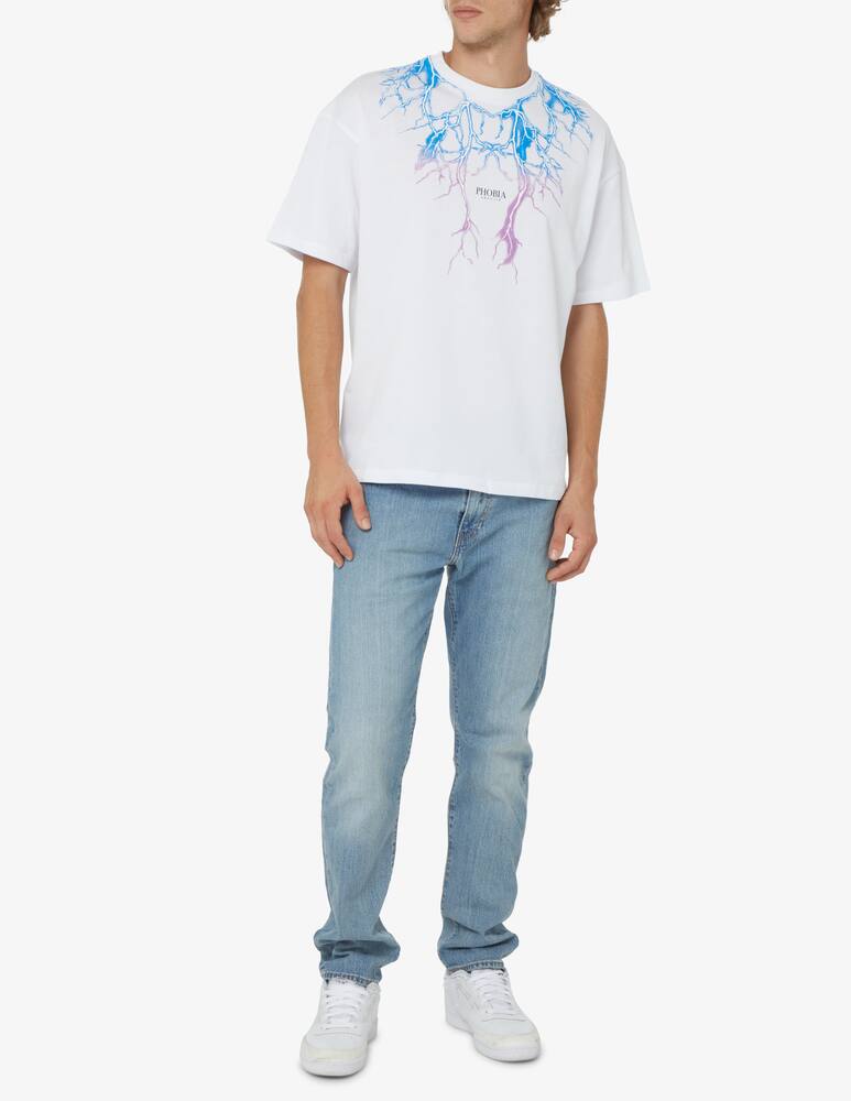 rinascente Phobia Maglietta manica corta lampo blu viola - Bianco