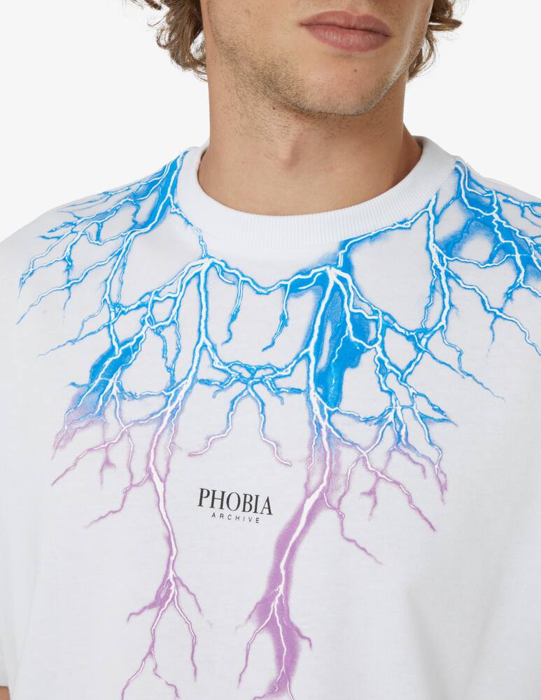 rinascente Phobia Maglietta manica corta lampo blu viola - Bianco