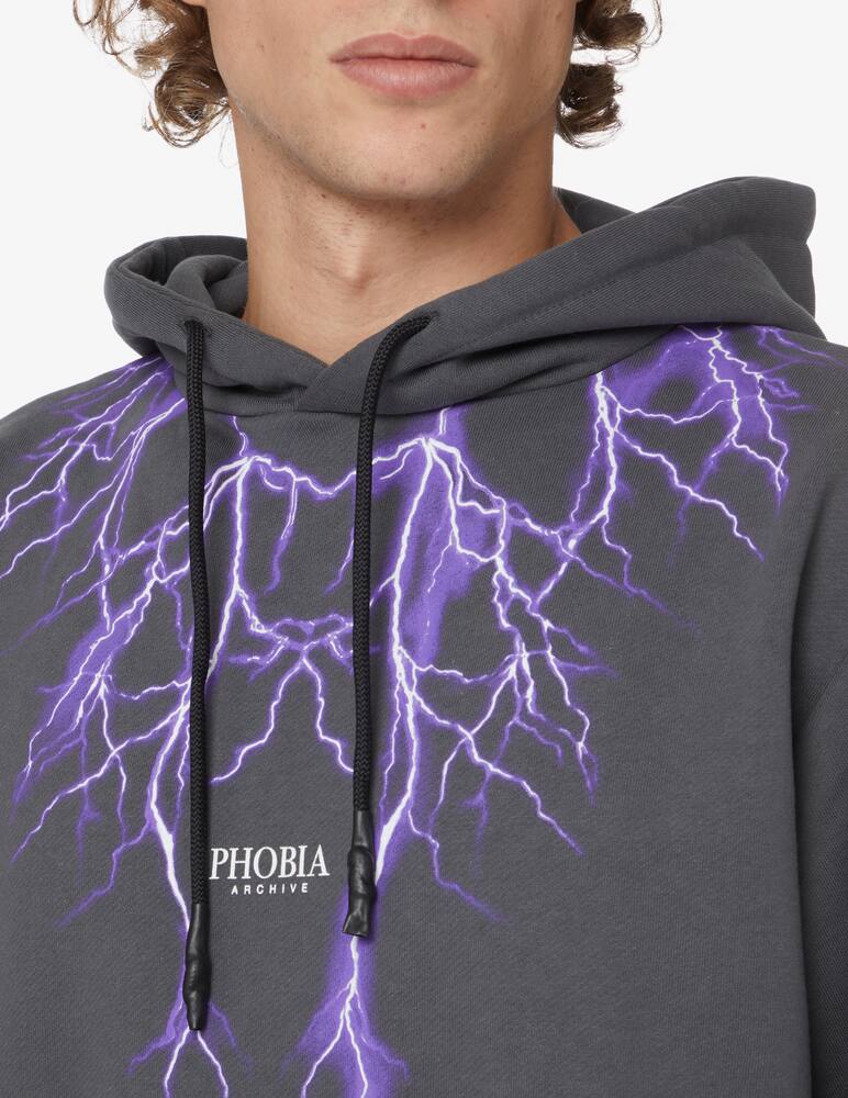 rinascente Phobia Felpa con cappuccio lampo viola - Nero