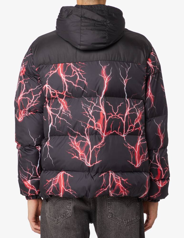 Phobia Detachable hood red lightning puffer jacket - Black - picture 3 Phobia Detachable hood red lightning puffer jacket - Black - picture 3