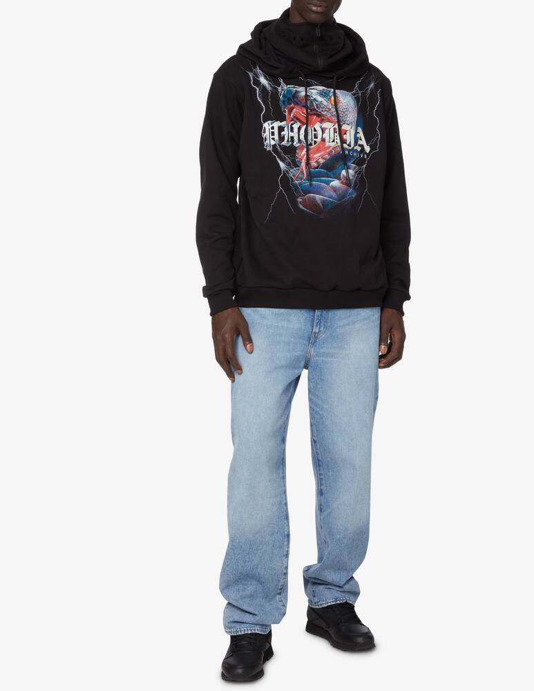 rinascente Phobia Felpa con cappuccio con stampa serpente - Nero