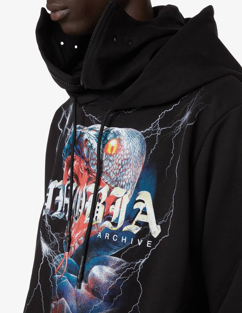rinascente Phobia Felpa con cappuccio con stampa serpente - Nero