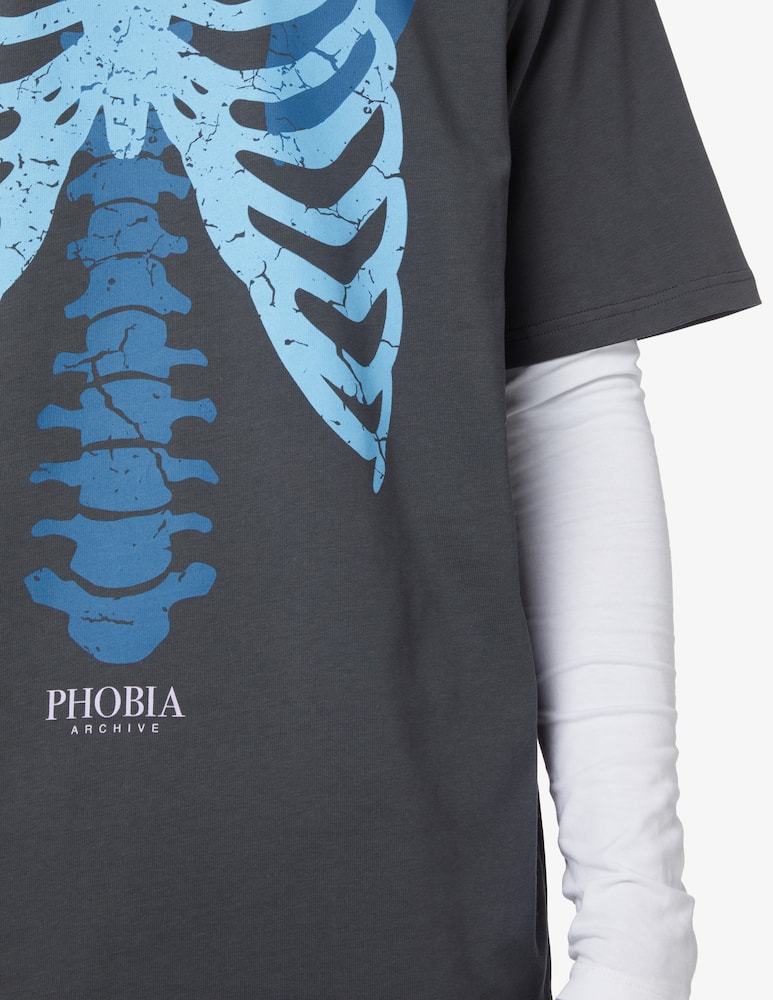 rinascente Phobia Maglietta manica corta ossa scheletro  - Nero