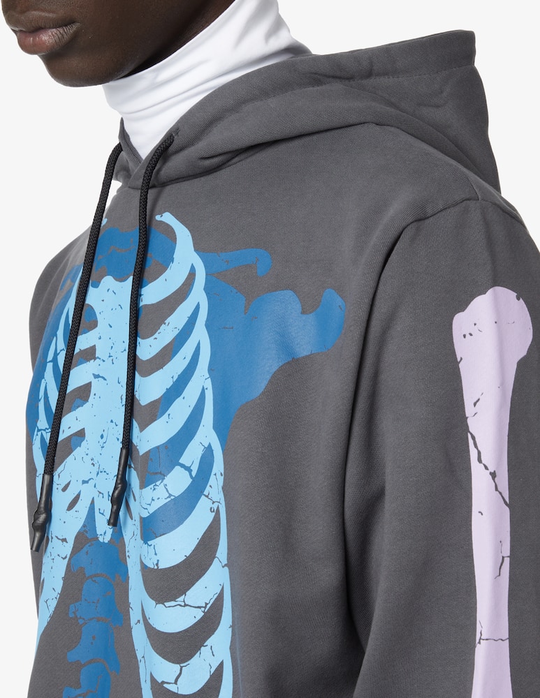 rinascente Phobia Violet skeleton bones hoodie - Black