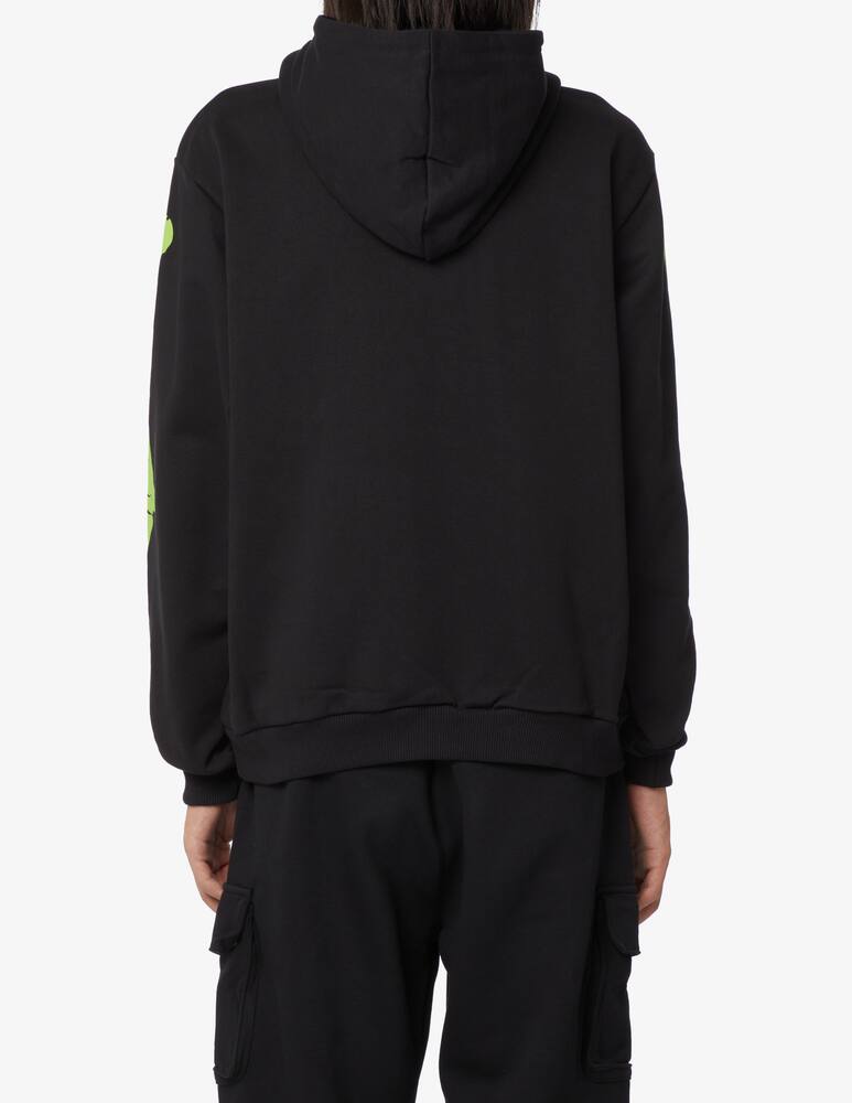 rinascente Phobia Felpa con cappuccio ossa scheletro verde fluo - Nero