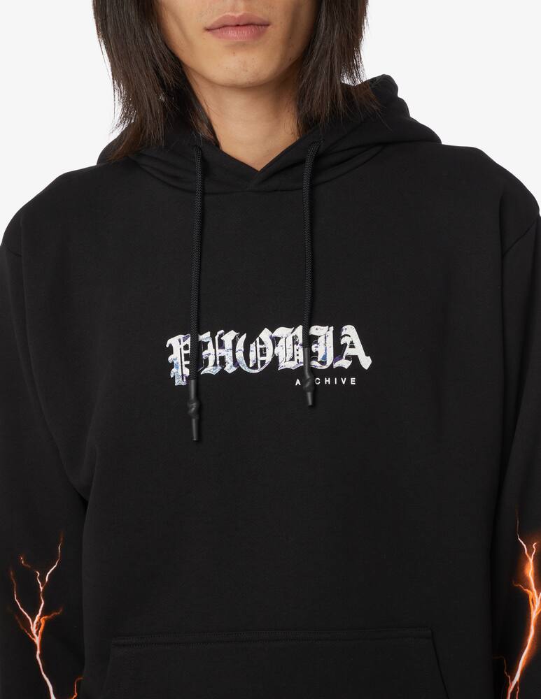 rinascente Phobia Felpa con cappuccio lampo gothic arancio - Nero