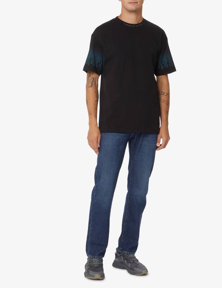 rinascente Vision of Super Maglietta manica corta con fiamme - Nero