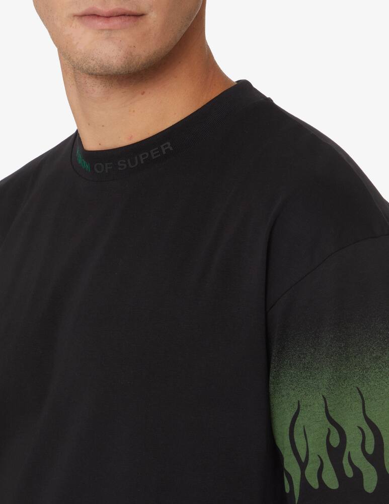 rinascente Vision of Super Maglietta manica corta con fiamme - Nero