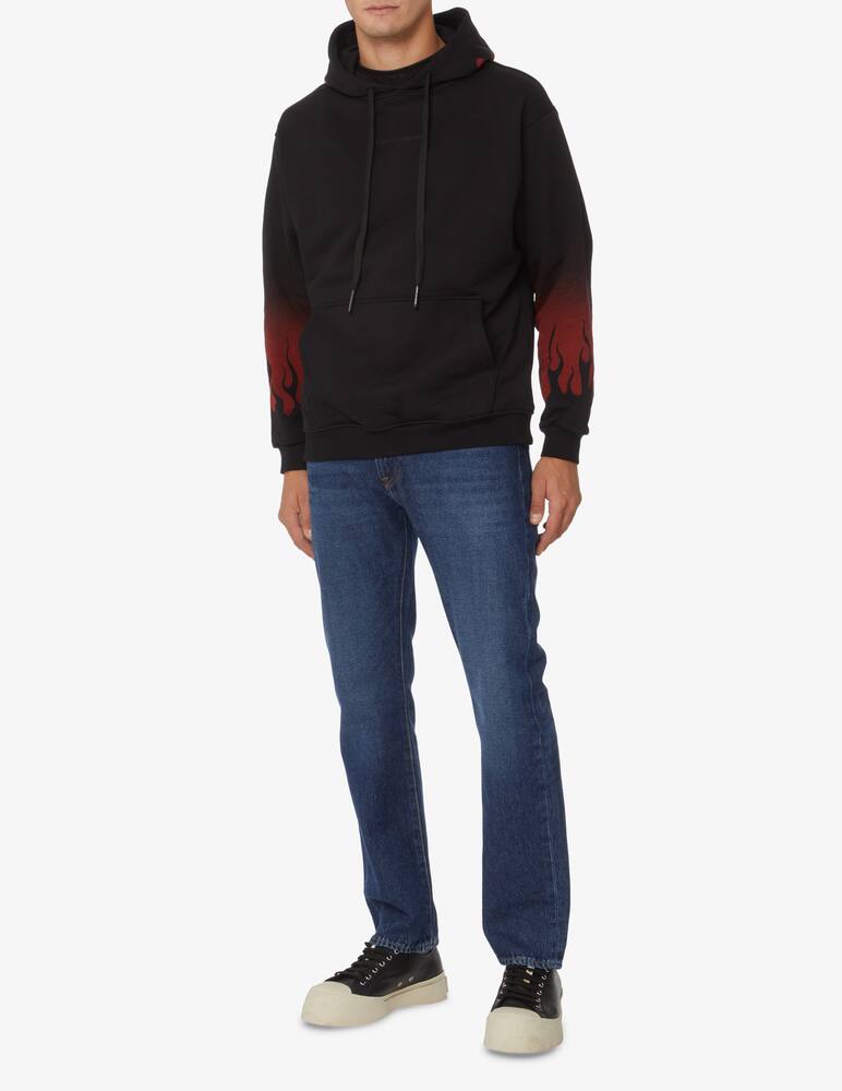 rinascente Vision of Super Felpa con cappuccio con fiamme - Nero