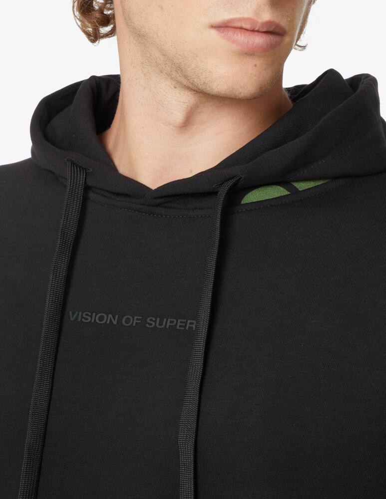 rinascente Vision of Super Felpa con cappuccio con fiamme - Nero