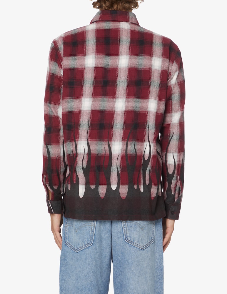 rinascente Vision of Super Camicia manica lunga in flanella con fiamme - Multicolor