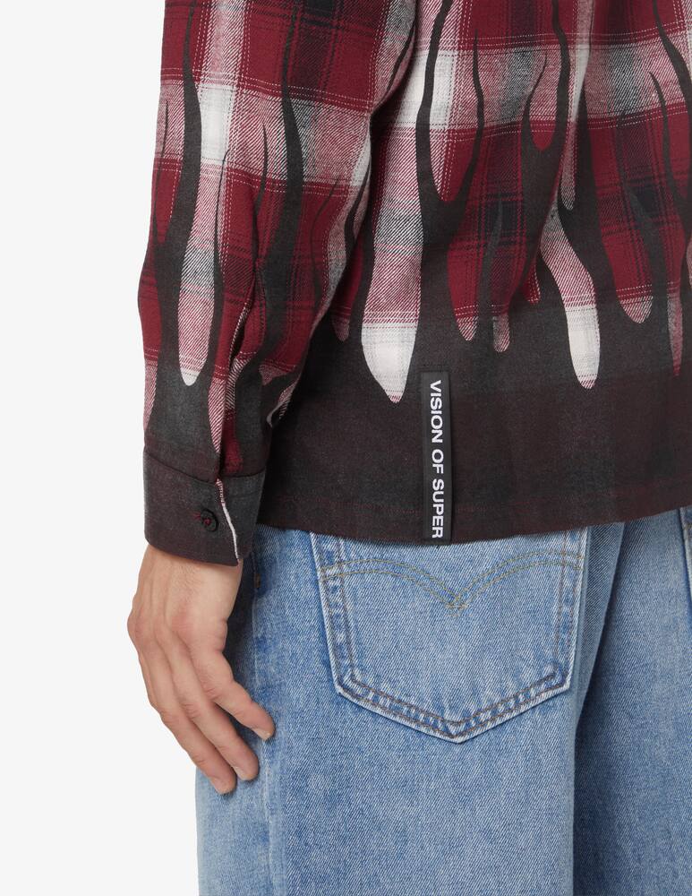rinascente Vision of Super Camicia manica lunga in flanella con fiamme - Multicolor