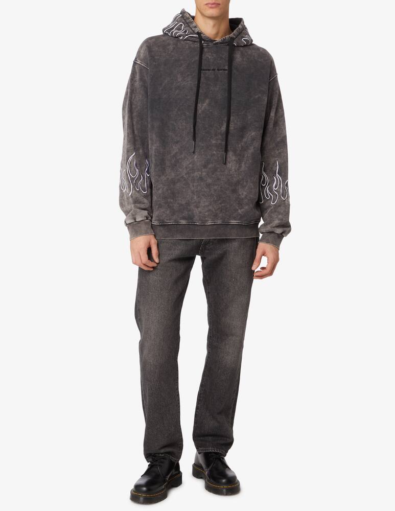 rinascente Vision of Super Felpa con cappuccio con fiamme ricamate  - Grigio