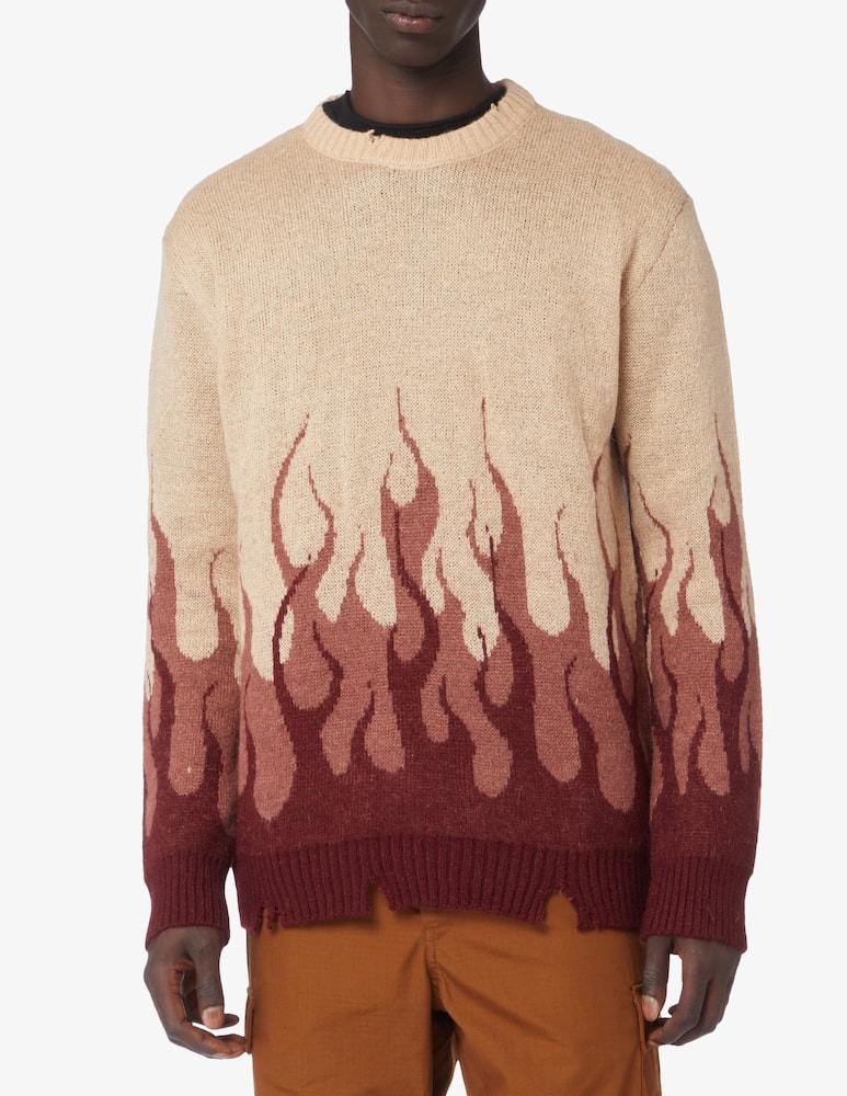 rinascente Vision of Super Maglia in mohair con fiamme - Marrone