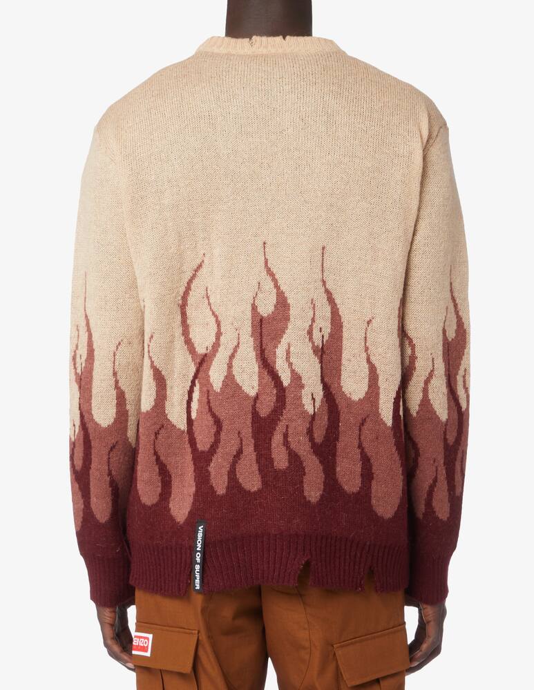 rinascente Vision of Super Maglia in mohair con fiamme - Marrone