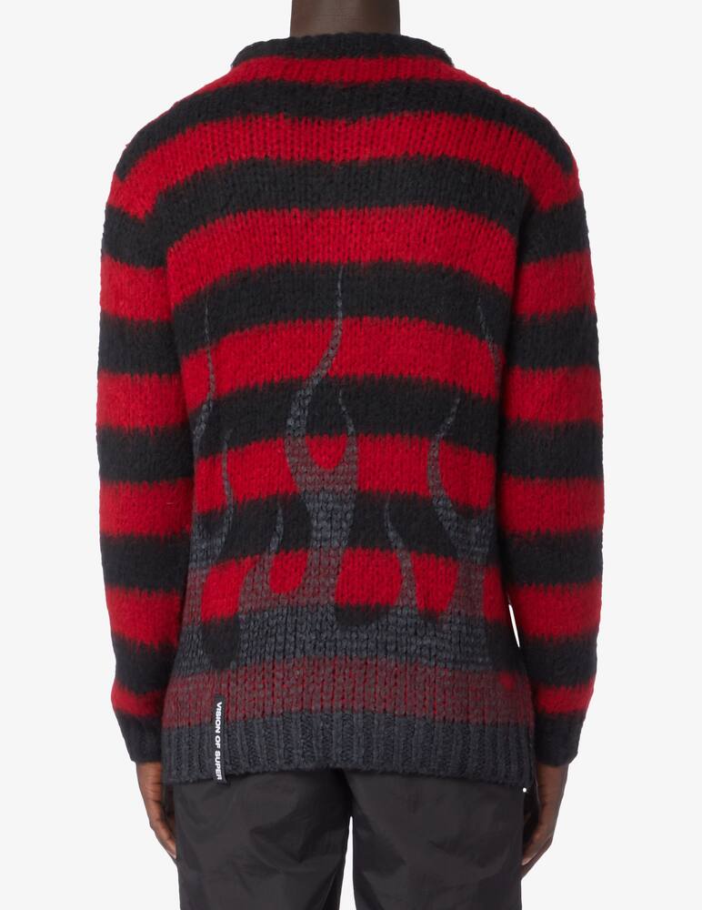 Vision of Super Maglia in mohair con fiamme - Rosso - immagine 3 Vision of Super Maglia in mohair con fiamme - Rosso - immagine 3