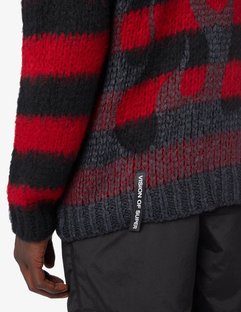 Vision of Super Maglia in mohair con fiamme - Rosso - immagine 4 Vision of Super Maglia in mohair con fiamme - Rosso - immagine 4