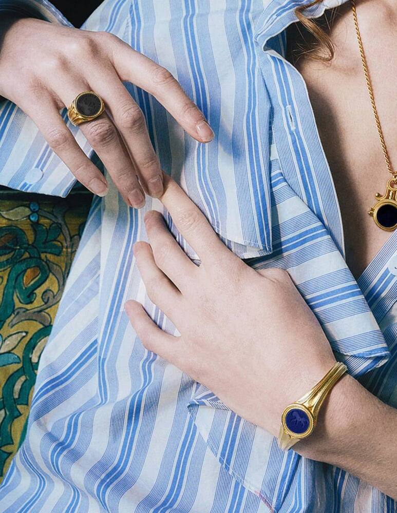 rinascente NOVE25 Bracciale chevalier viribus et animo lapis - oro